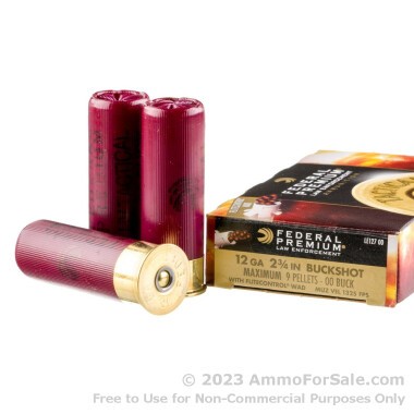 5 Rounds of 00 Buck 12ga Ammo by Federal