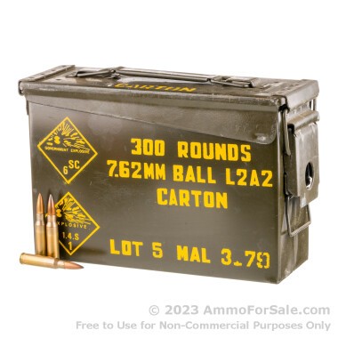 300 Rounds of 146gr FMJ .308 Win Ammo by Malaysian Military Surplus in Steel Ammo Can