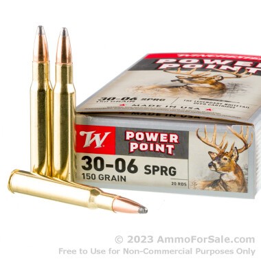 20 Rounds of 150gr PP 30-06 Springfield Ammo by Winchester