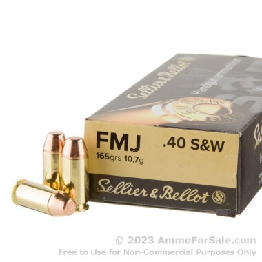 1000 Rounds of 165gr FMJ .40 S&W Ammo by Sellier & Bellot