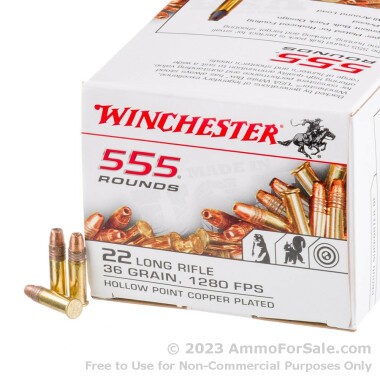 555 Rounds of 36gr CPHP .22 LR Ammo by Winchester