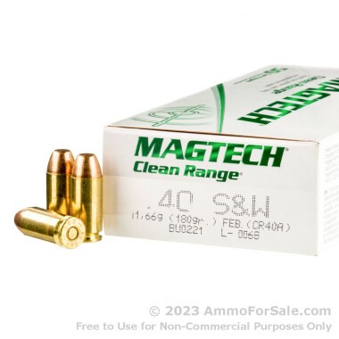 50 Rounds of 180gr FEB .40 S&W Ammo by Magtech CleanRange