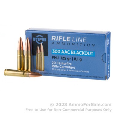 500 Rounds of 125gr FMJ .300 AAC Blackout Ammo by Prvi Partizan