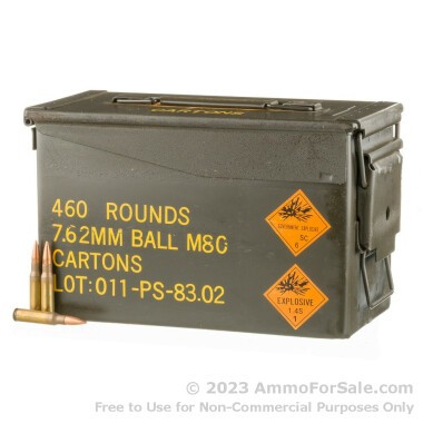 460 Rounds of 146gr FMJ 7.62x51mm Ammo in Ammo Can by PMC