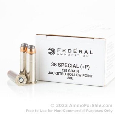 50 Rounds of 125gr JHP +P .38 Spl Ammo by Federal