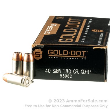 50 Rounds of 180gr JHP .40 S&W Ammo by Speer
