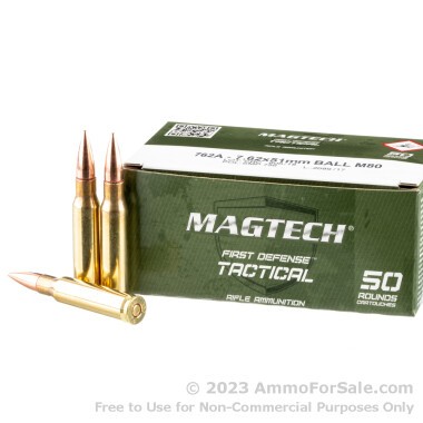 1000 Rounds of 147gr FMJ 7.62x51mm Ammo by Magtech