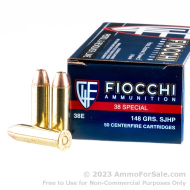 50 Rounds of 148gr SJHP .38 Spl Ammo by Fiocchi