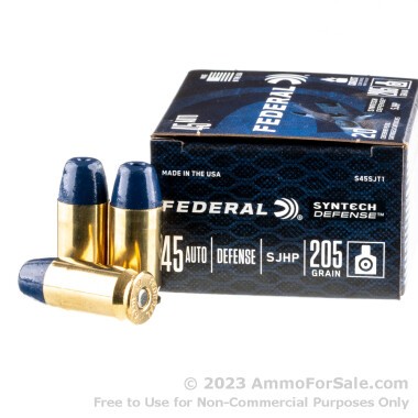20 Rounds of 205gr SHP .45 ACP Ammo by Federal