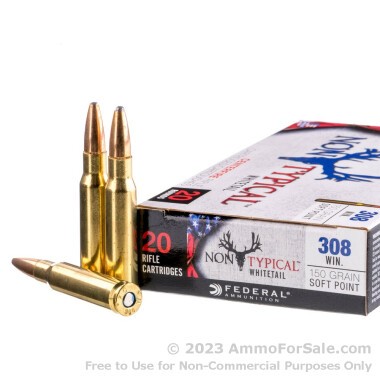 20 Rounds of 150gr SP .308 Win Ammo by Federal Non-Typical