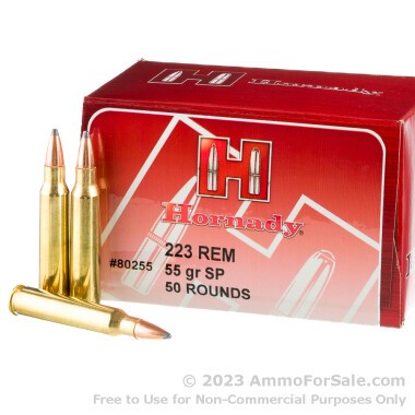 50 Rounds of 55gr SP .223 Ammo by Hornady