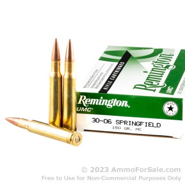 20 Rounds of 150gr MC 30-06 Springfield Ammo by Remington