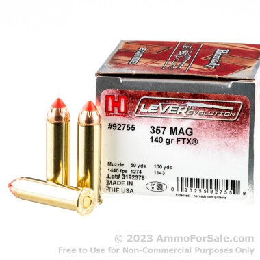 250 Rounds of 140gr FTX .357 Mag Ammo by Hornady