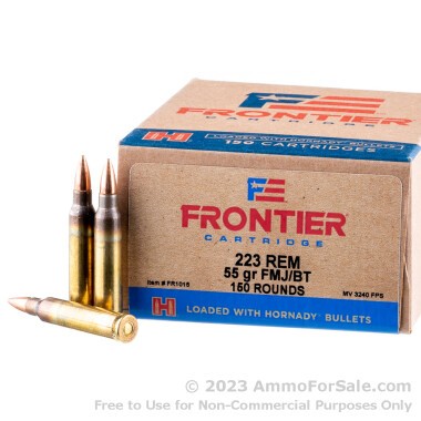 150 Rounds of 55gr FMJ .223 Ammo by Hornady