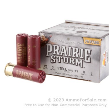 25 Rounds of 1 1/8 ounce #3 shot 12ga Ammo by Federal
