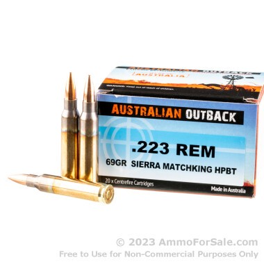 20 Rounds of 69gr HPBT .223 Ammo by Australian Defense Industries