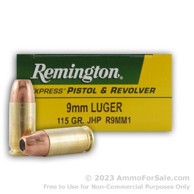50 Rounds of 115gr JHP 9mm Ammo by Remington