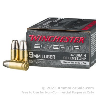 20 Rounds of 147gr JHP 9mm Ammo by Winchester Silvertip