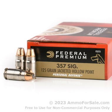 1000 Rounds of 125gr JHP .357 SIG Ammo by Federal