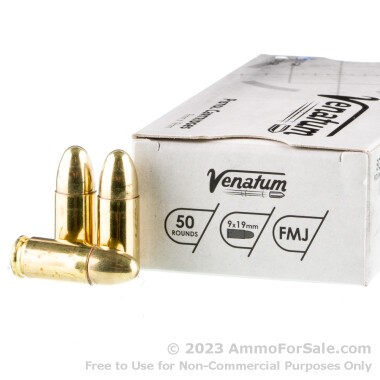 1000 Rounds of 115gr FMJ 9mm Ammo by Venatum
