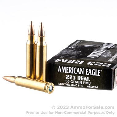 20 Rounds of 55gr FMJBT .223 Ammo by Federal American Eagle Military Grade