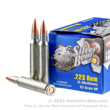 500  Rounds of 62gr HP .223 Ammo by Silver Bear