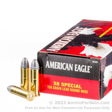 50 Rounds of 158gr LRN .38 Spl Ammo by Federal American Eagle