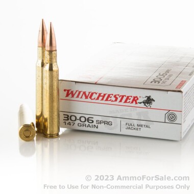 20 Rounds of 147gr FMJ 30-06 Springfield Ammo by Winchester