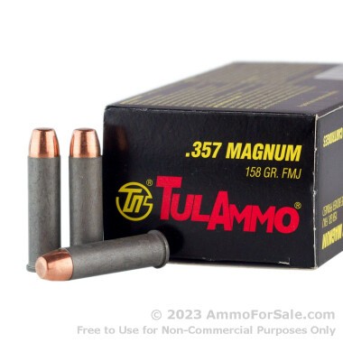 50 Rounds of 158gr FMJ .357 Mag Ammo by Tula