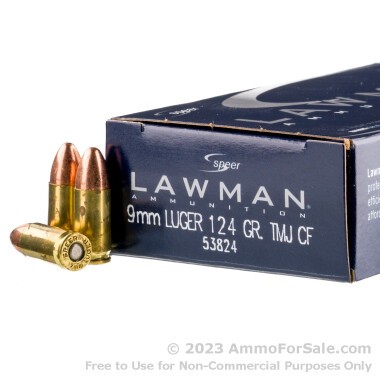 50 Rounds of 124gr TMJ 9mm Ammo by Speer