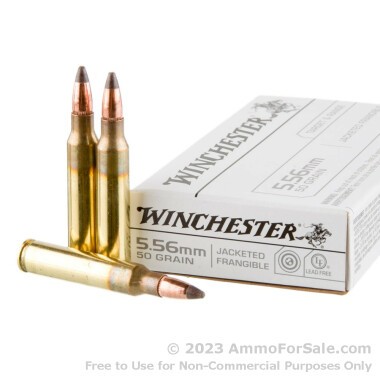 20 Rounds of 50gr Frangible 5.56x45 Ammo by Winchester