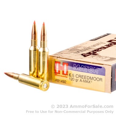 20 Rounds of 120gr Match A-MAX 6.5mm Creedmoor Ammo by Hornady