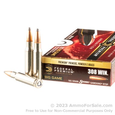 20 Rounds of 165gr SPBT .308 Win Ammo by Federal