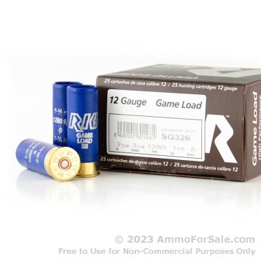 25 Rounds of 2-3/4" 1 1/8 ounce #6 shot 12ga Ammo by Rio Ammunition
