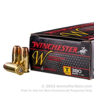 500 Rounds of 95gr FMJ .380 ACP Ammo by Winchester Train & Defend