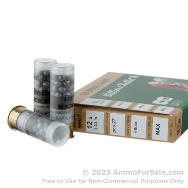 10 Rounds of 1 1/4 ounce #4 Buck 12ga Ammo by Sellier & Bellot