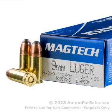 50 Rounds of 124gr JSP 9mm Ammo by Magtech