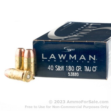 1000 Rounds of 180gr TMJ .40 S&W Ammo by Speer Lawman Clean-Fire