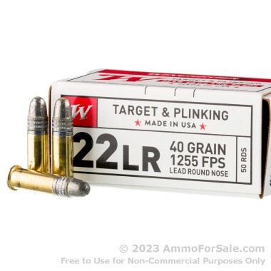 5000 Rounds of 40gr LRN .22 LR Ammo by Winchester USA