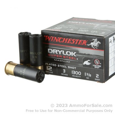 25 Rounds of 1 3/8 ounce #2 steel shot 12ga Ammo by Winchester