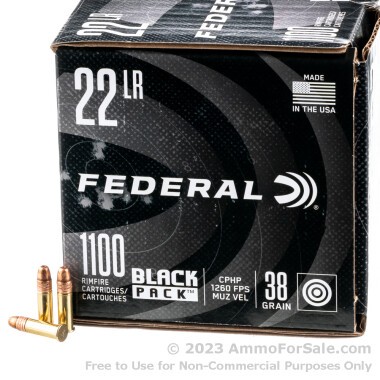 1100 Rounds of 38gr CPHP .22 LR Ammo by Federal