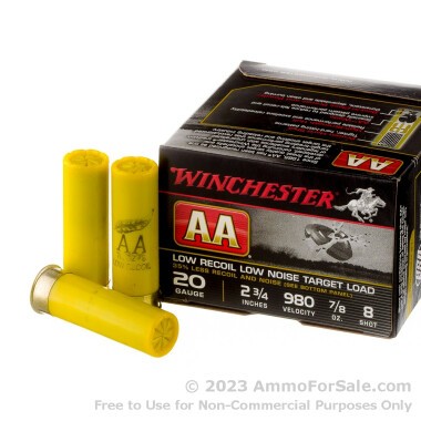 25 Rounds of 7/8 ounce #8 shot 20ga Ammo by Winchester AA Low Recoil