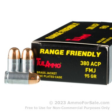 50 Rounds of 95gr FMJ .380 ACP Ammo by Tula *NONMAGNETIC*