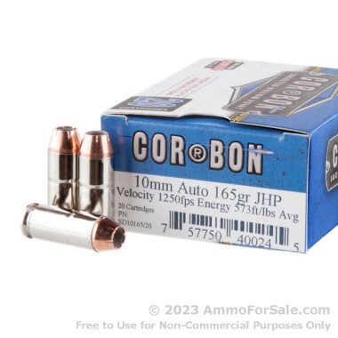 20 Rounds of 165gr HP 10mm Ammo by Corbon