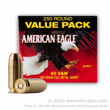 250 Rounds of 180gr FMJ .40 S&W Ammo by Federal