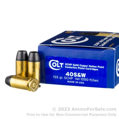 20 Rounds of 155gr SCHP .40 S&W Ammo by Colt