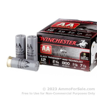 25 Rounds of 2-3/4" 1 1/8 ounce #7 1/2 shot 12ga Ammo by Winchester AA TrAAcker