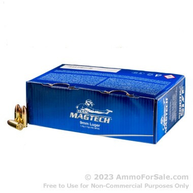 250 Rounds of 115gr FMC 9mm Ammo by Magtech