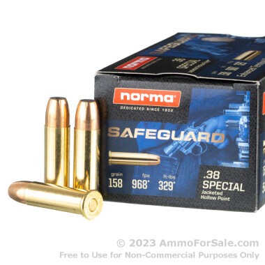 50 Rounds of 158gr JHP .38 Spl Ammo by Norma