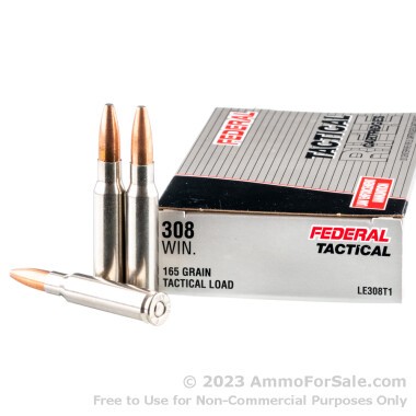 20 Rounds of 165gr SP .308 Win Ammo by Federal